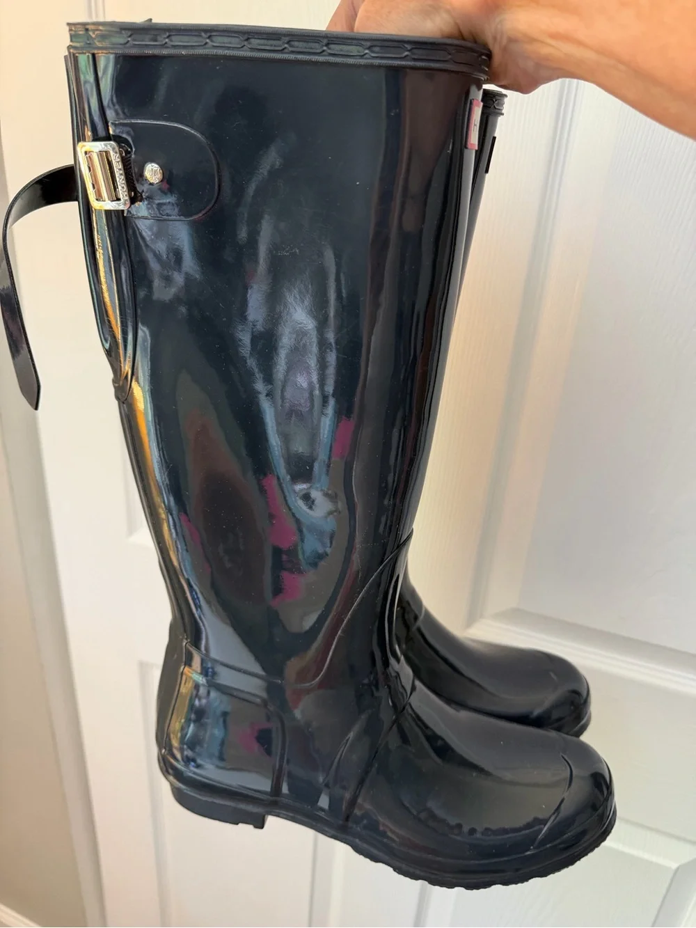 Hunter Black Tall Rain Boot Interior Label
